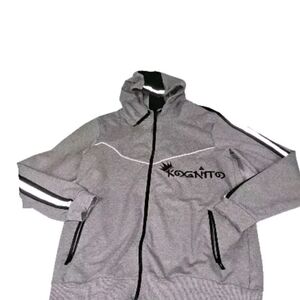 Riflessi Mens Black Gray Zip Up Sweatshirt Jacket Size 3XL Streetwear Hip Urban.